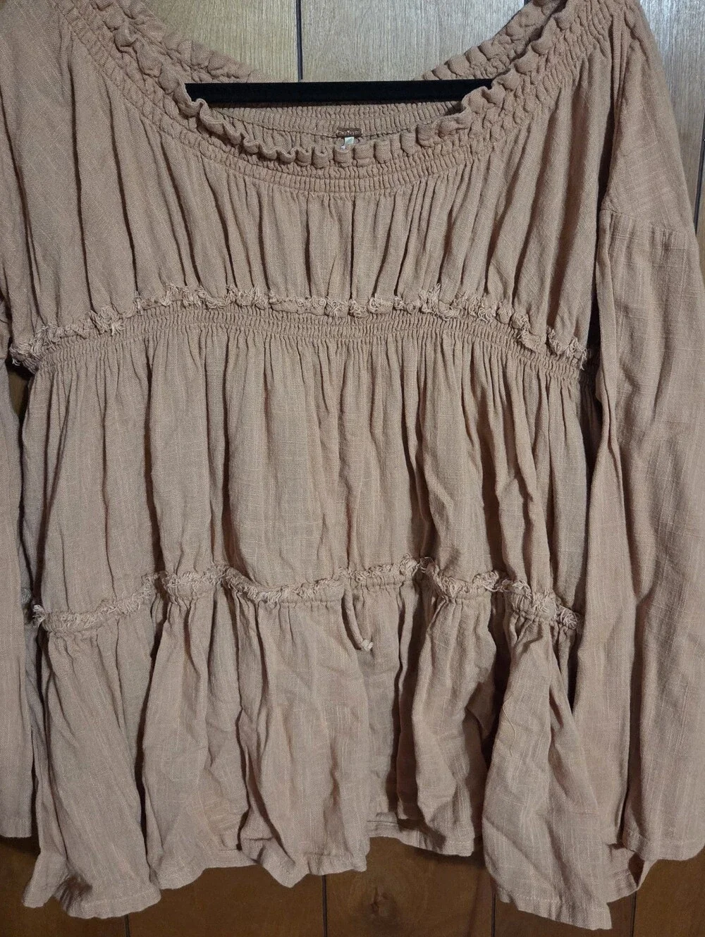 Free People Xl Extra Large Burnt Orange Cotton Tunic Boho Bohemian Beach